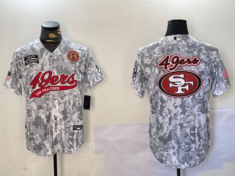 Men San Francisco 49ers Blank Nike Arctic Camo 2024 Salute to Service Limited NFL Jersey style 7->san francisco 49ers->NFL Jersey